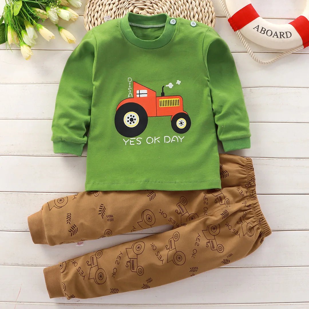 Autumn Sleepwear Pajamas For Girls Boys Long Sleeve Tops+Pants Suits Fashion Home Clothing Baby Kid Sleep Costume - PratSN