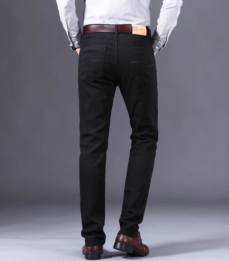 Autumn Wine Red Jeans Men Fashion Casual Classic Style Business Straight Fit Soft Trousers Male Advanced Pants - PratSN