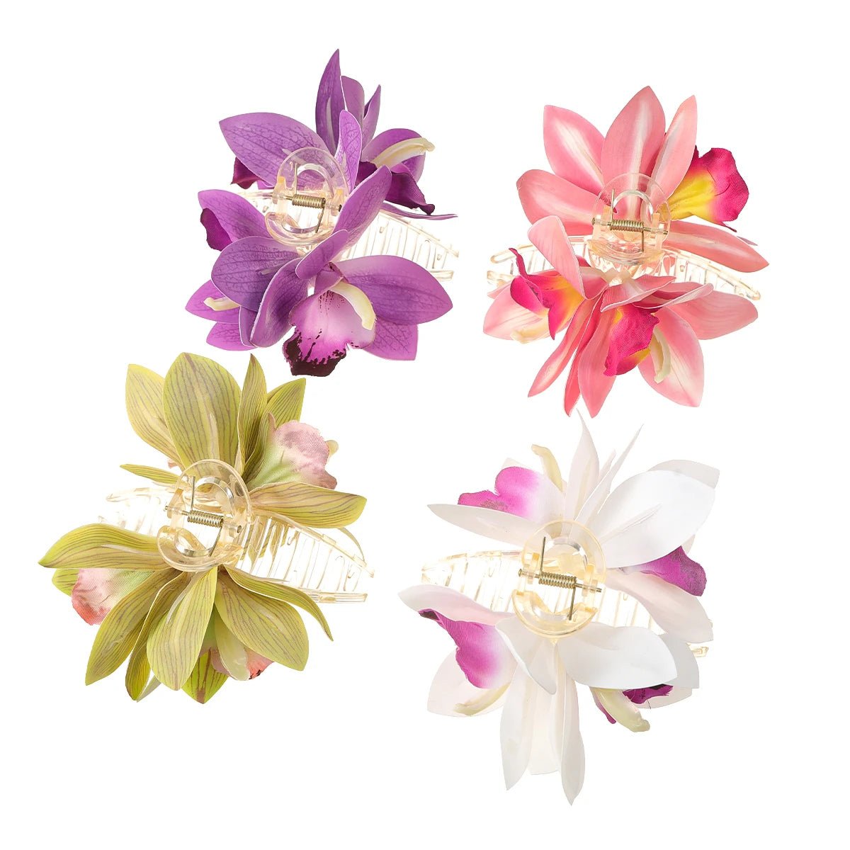 AWAYTR Orchid Flower Hair Claw Clips for Girls Hair Clip Barrette Gladiolus Hair Clamps Valentine's Headwear Hair Accessories - PratSN