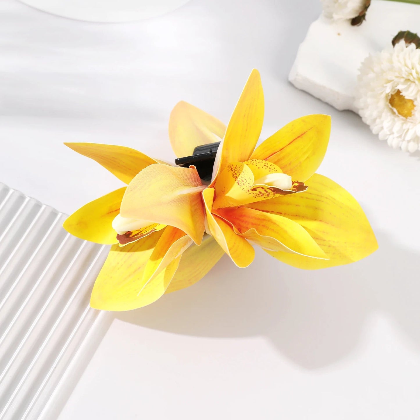 AWAYTR Orchid Flower Hair Claw Clips for Girls Hair Clip Barrette Gladiolus Hair Clamps Valentine's Headwear Hair Accessories - PratSN