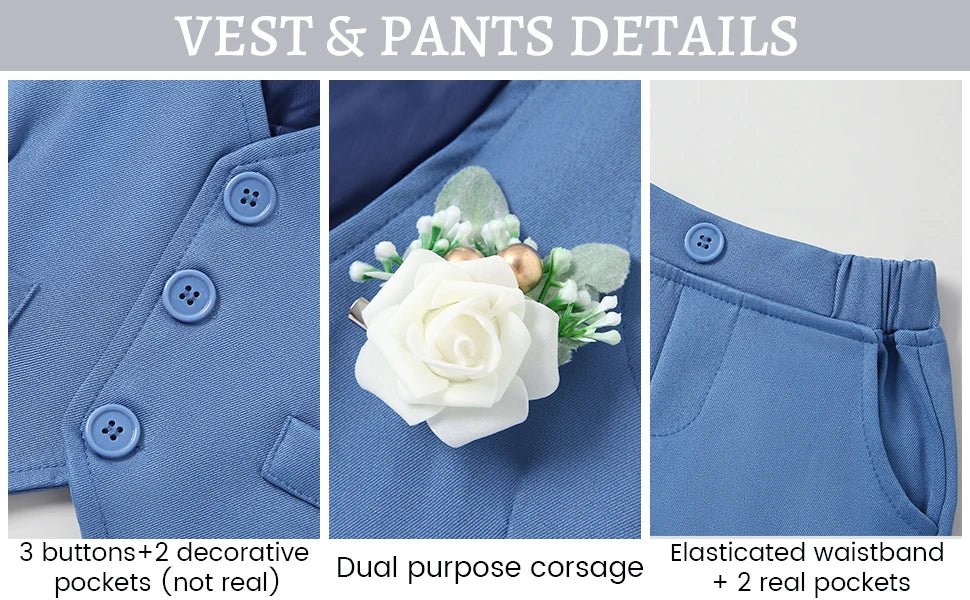 Baby Boy Baptism Outfit Infant First Easter Church Christening Suit Set Toddler Formal Wedding Birthday Party Gift Clothes - PratSN