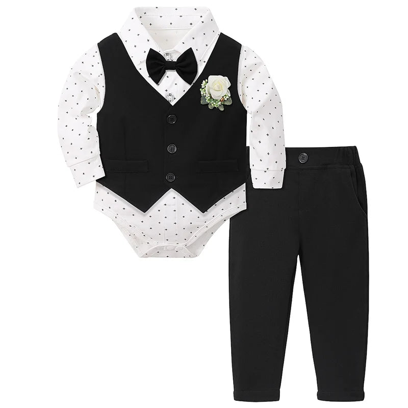 Baby Boy Baptism Outfit Infant First Easter Church Christening Suit Set Toddler Formal Wedding Birthday Party Gift Clothes - PratSN