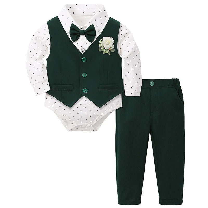 Baby Boy Baptism Outfit Infant First Easter Church Christening Suit Set Toddler Formal Wedding Birthday Party Gift Clothes - PratSN