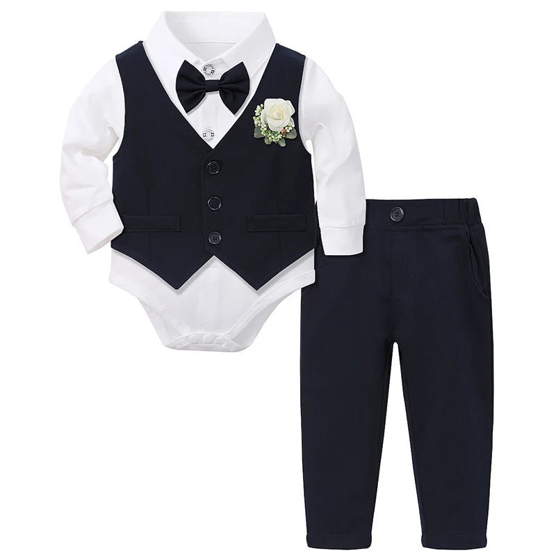 Baby Boy Baptism Outfit Infant First Easter Church Christening Suit Set Toddler Formal Wedding Birthday Party Gift Clothes - PratSN