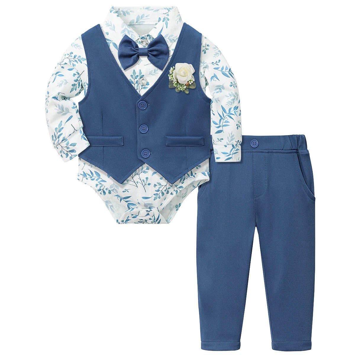 Baby Boy Baptism Outfit Infant First Easter Church Christening Suit Set Toddler Formal Wedding Birthday Party Gift Clothes - PratSN