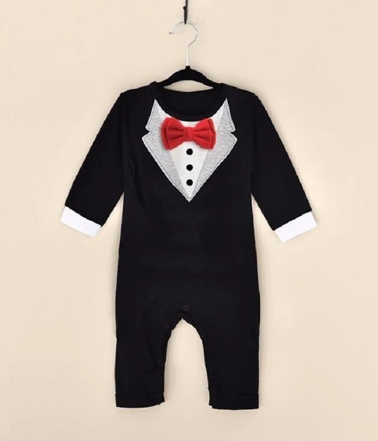 Baby Boy Clothes Spring Autumn Cotton Formal Romper Gentleman Outfit Newborn One - Piece Clothing Handsome Jumpsuit Party Suit - PratSN