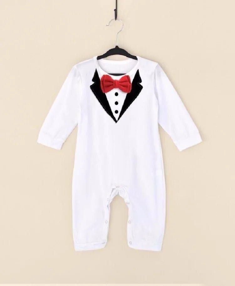Baby Boy Clothes Spring Autumn Cotton Formal Romper Gentleman Outfit Newborn One - Piece Clothing Handsome Jumpsuit Party Suit - PratSN