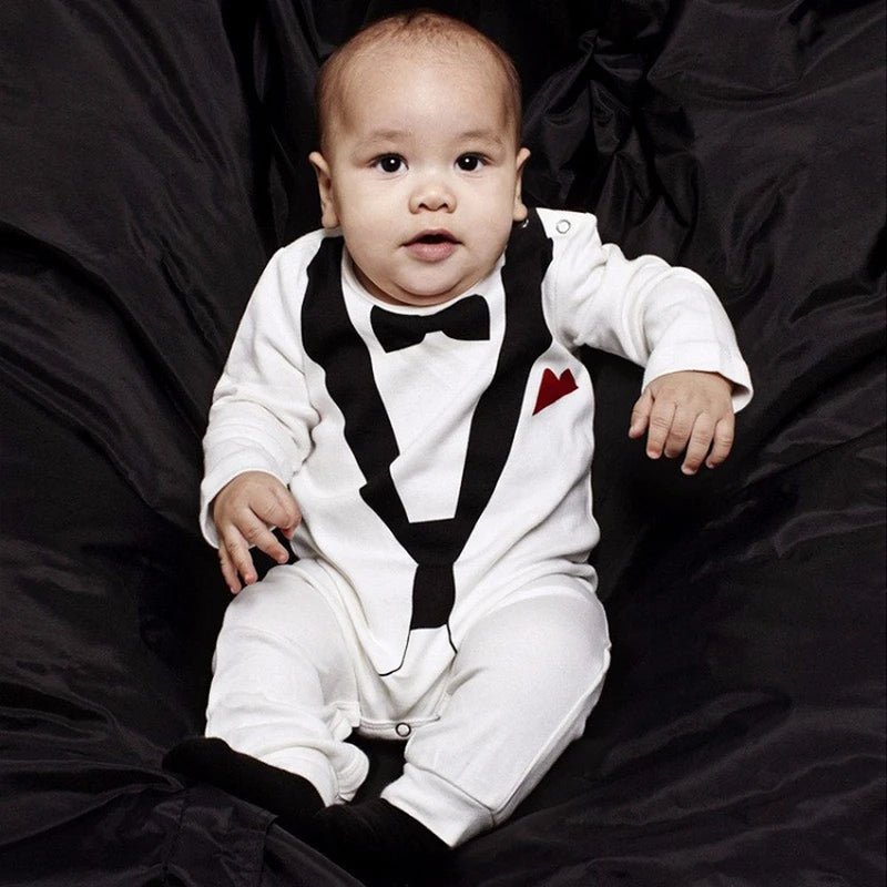 Baby Boy Clothes Spring Autumn Cotton Formal Romper Gentleman Outfit Newborn One - Piece Clothing Handsome Jumpsuit Party Suit - PratSN