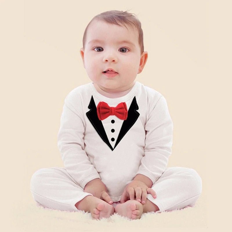 Baby Boy Clothes Spring Autumn Cotton Formal Romper Gentleman Outfit Newborn One - Piece Clothing Handsome Jumpsuit Party Suit - PratSN