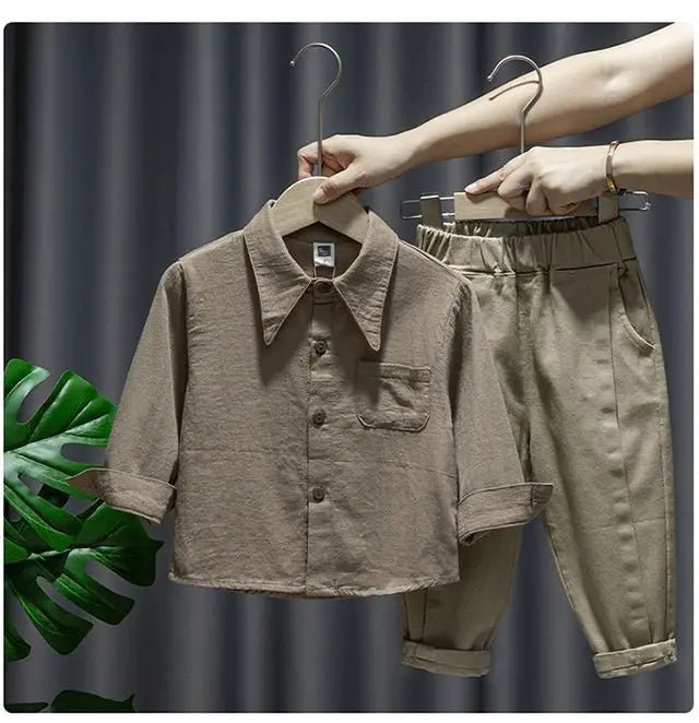 Baby Boy Clothing Suit 2024 Spring Autumn Knitted Sleeveless Sweater Vest + Shirts + Pants Boys Outfit Kids Set - PratSN