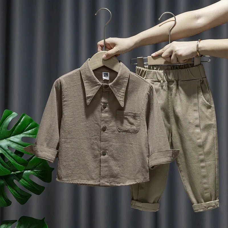 Baby Boy Clothing Suit 2024 Spring Autumn Knitted Sleeveless Sweater Vest + Shirts + Pants Boys Outfit Kids Set - PratSN