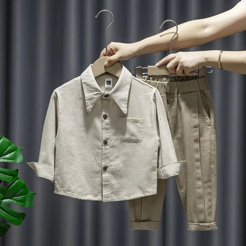 Baby Boy Clothing Suit 2024 Spring Autumn Knitted Sleeveless Sweater Vest + Shirts + Pants Boys Outfit Kids Set - PratSN