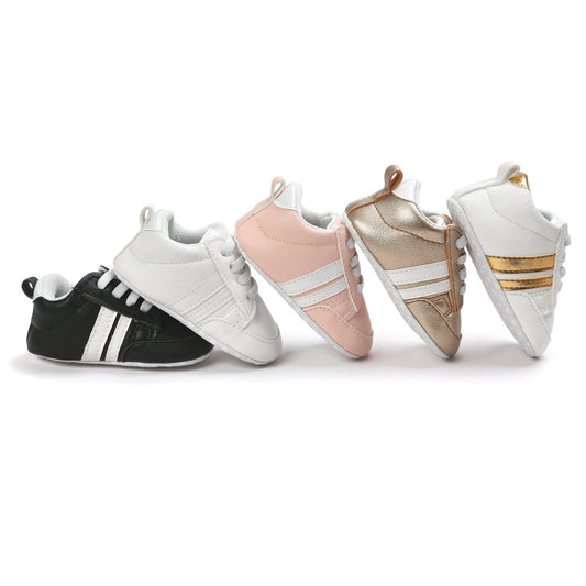Baby Boy Girl Moccasins Shoes Infant PU Leather Non - slip Soft Newborn Sneakers - PratSN