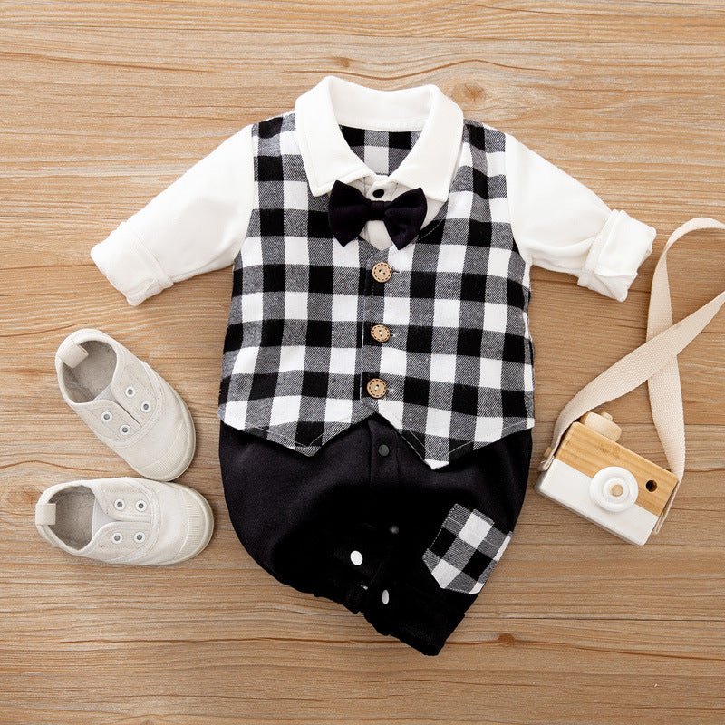 Baby Boy Jumpsuit Spring And Autumn Gentleman Baby Clothes Long - Sleeved - PratSN