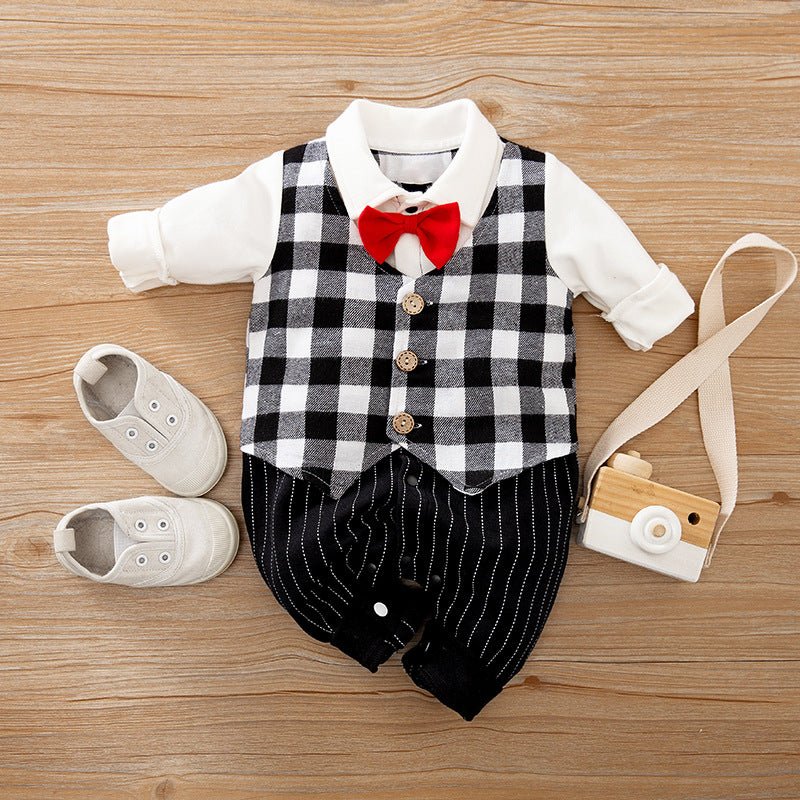 Baby Boy Jumpsuit Spring And Autumn Gentleman Baby Clothes Long - Sleeved - PratSN
