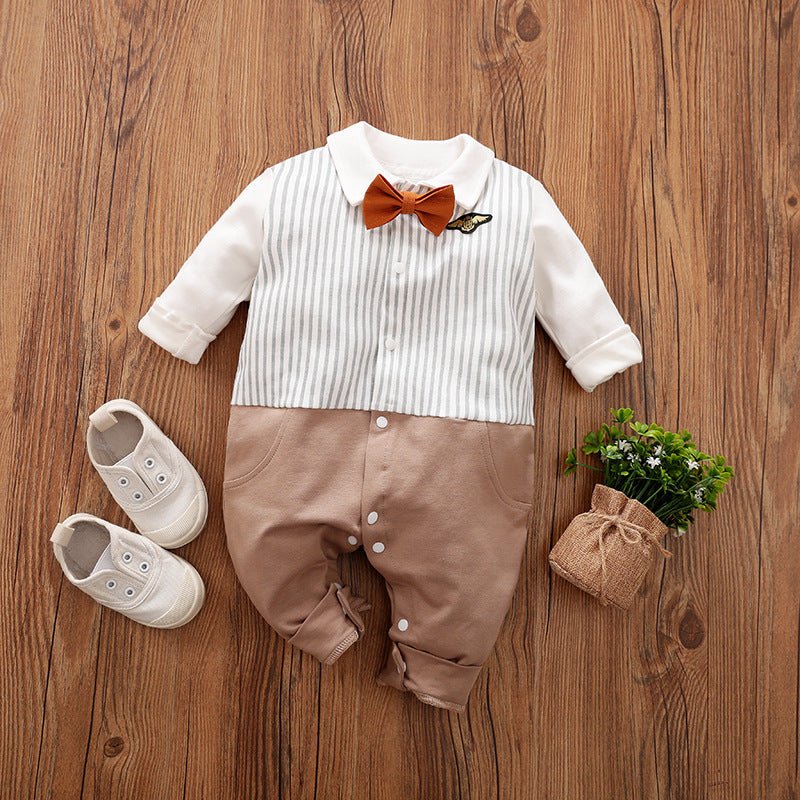 Baby Boy Jumpsuit Spring And Autumn Gentleman Baby Clothes Long - Sleeved - PratSN