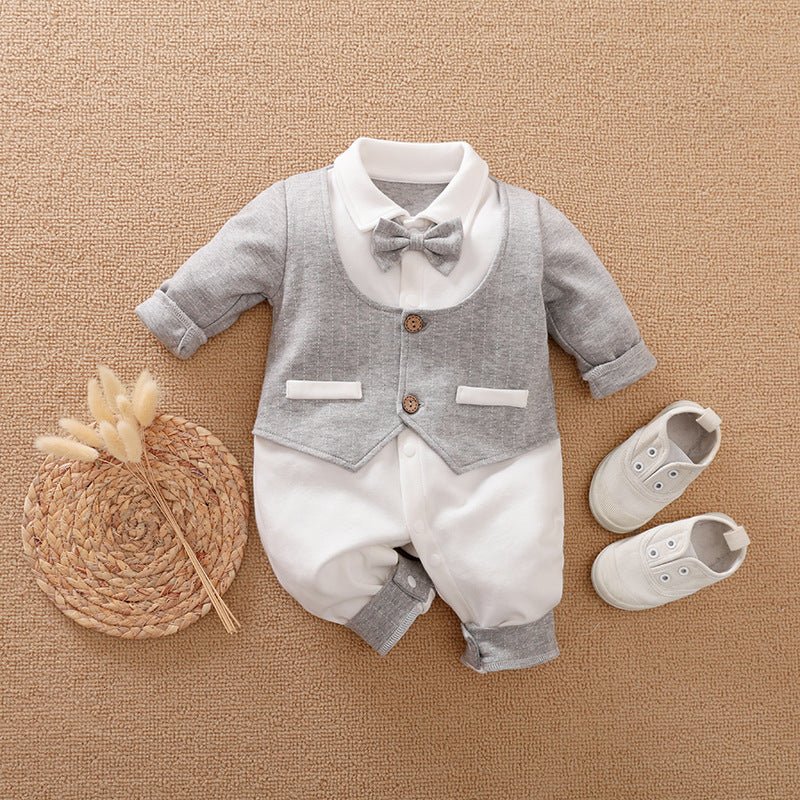 Baby Boy Jumpsuit Spring And Autumn Gentleman Baby Clothes Long - Sleeved - PratSN