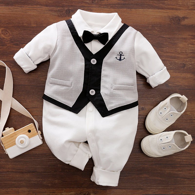 Baby Boy Jumpsuit Spring And Autumn Gentleman Baby Clothes Long - Sleeved - PratSN