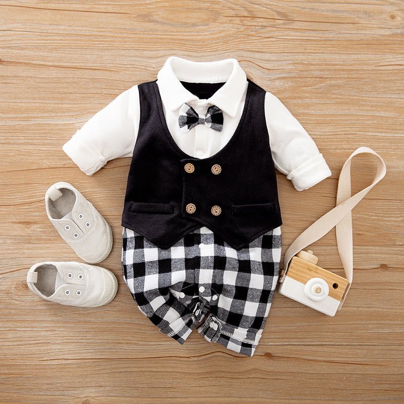 Baby Boy Jumpsuit Spring And Autumn Gentleman Baby Clothes Long - Sleeved - PratSN