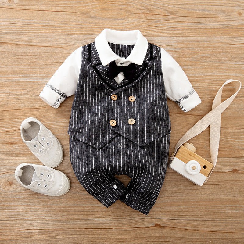 Baby Boy Jumpsuit Spring And Autumn Gentleman Baby Clothes Long - Sleeved - PratSN