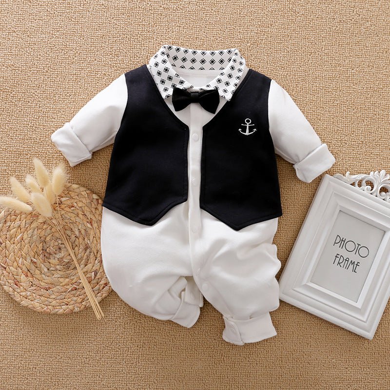 Baby Boy Jumpsuit Spring And Autumn Gentleman Baby Clothes Long - Sleeved - PratSN