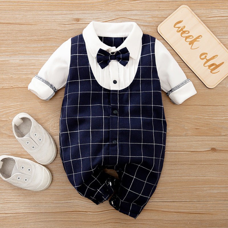 Baby Boy Jumpsuit Spring And Autumn Gentleman Baby Clothes Long - Sleeved - PratSN