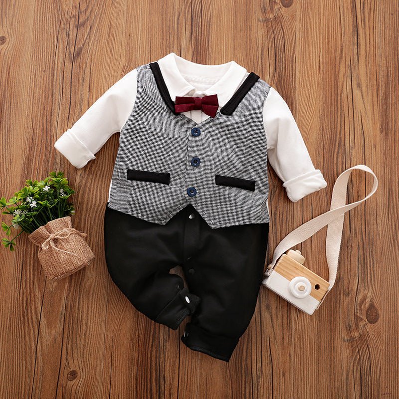 Baby Boy Jumpsuit Spring And Autumn Gentleman Baby Clothes Long - Sleeved - PratSN