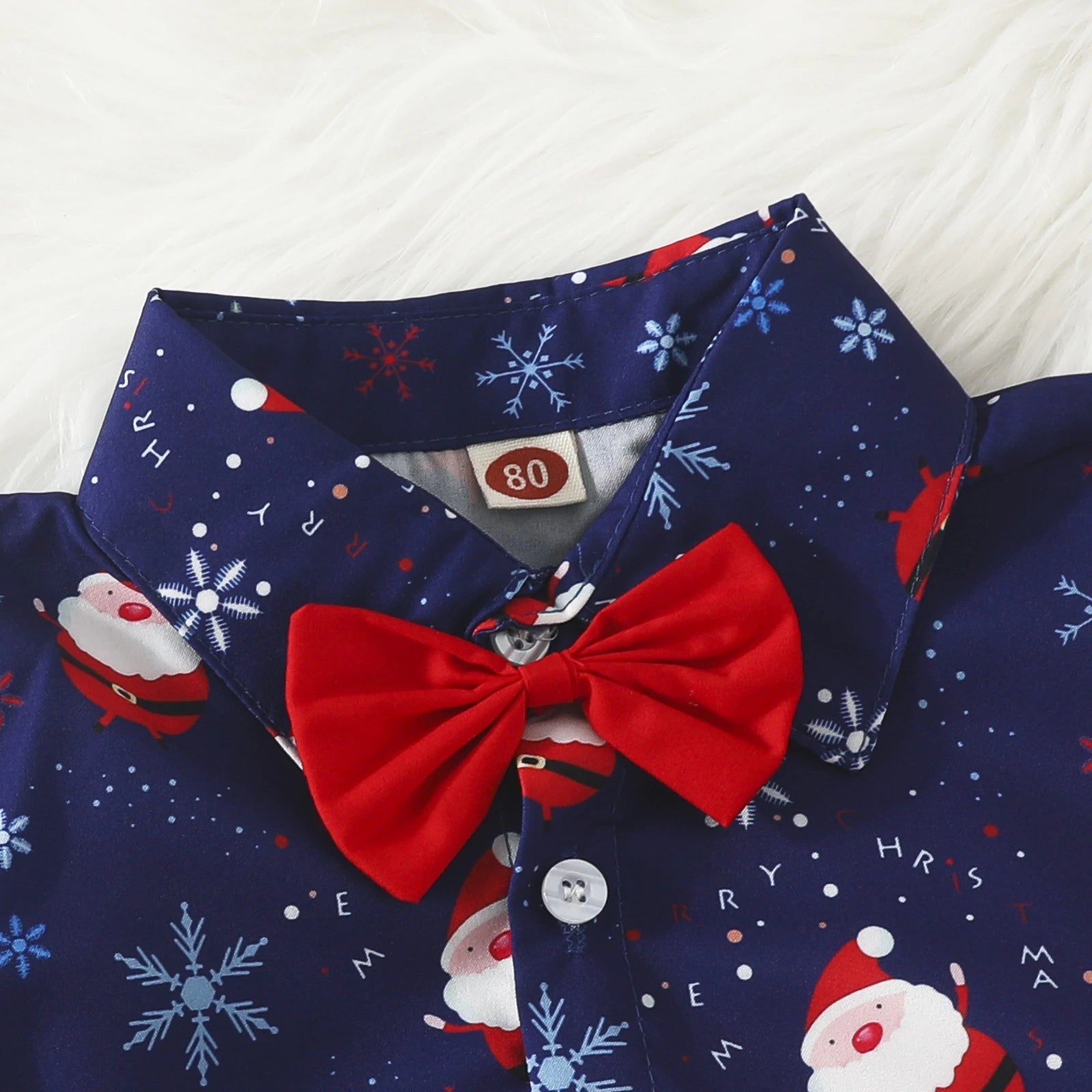 Baby Boys Christmas Outfits For Kids Summer Santa Claus Print Necktie Shorts and Red Shorts 2pcs New Year - PratSN