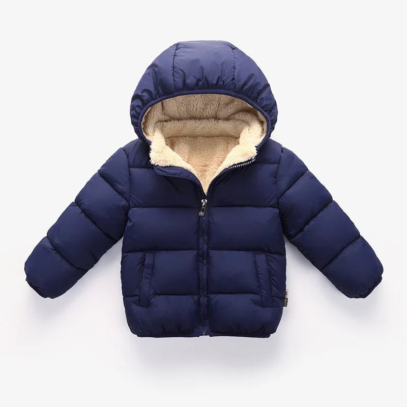 Baby Children Coats Winter Thick Jackets For Boys Warm Plush Thicken Outerwear For Girls Fur Hooded Jacket Kids Clothes Snowsuit - PratSN