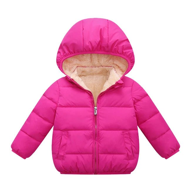 Baby Children Coats Winter Thick Jackets For Boys Warm Plush Thicken Outerwear For Girls Fur Hooded Jacket Kids Clothes Snowsuit - PratSN