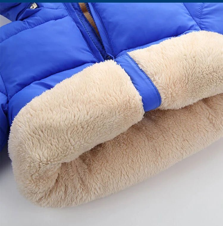 Baby Children Coats Winter Thick Jackets For Boys Warm Plush Thicken Outerwear For Girls Fur Hooded Jacket Kids Clothes Snowsuit - PratSN