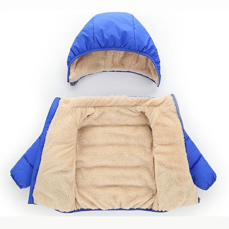 Baby Children Coats Winter Thick Jackets For Boys Warm Plush Thicken Outerwear For Girls Fur Hooded Jacket Kids Clothes Snowsuit - PratSN
