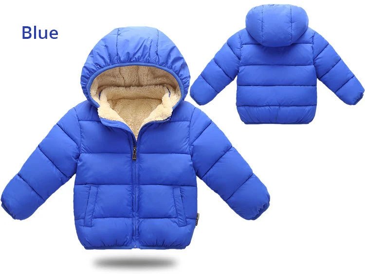 Baby Children Coats Winter Thick Jackets For Boys Warm Plush Thicken Outerwear For Girls Fur Hooded Jacket Kids Clothes Snowsuit - PratSN