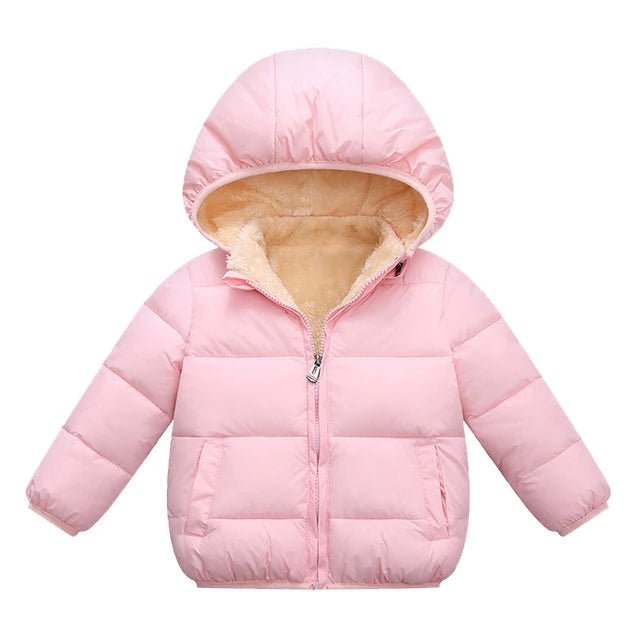 Baby Children Coats Winter Thick Jackets For Boys Warm Plush Thicken Outerwear For Girls Fur Hooded Jacket Kids Clothes Snowsuit - PratSN