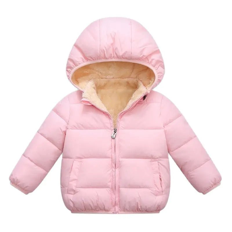 Baby Children Coats Winter Thick Jackets For Boys Warm Plush Thicken Outerwear For Girls Fur Hooded Jacket Kids Clothes Snowsuit - PratSN