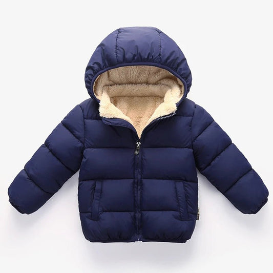 Baby Children Coats Winter Thick Jackets For Boys Warm Plush Thicken Outerwear For Girls Fur Hooded Jacket Kids Clothes Snowsuit - PratSN