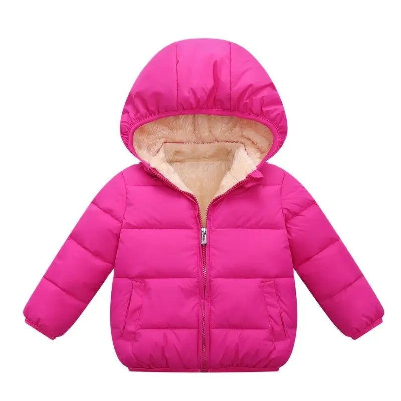 Baby Children Coats Winter Thick Jackets For Boys Warm Plush Thicken Outerwear For Girls Fur Hooded Jacket Kids Clothes Snowsuit - PratSN