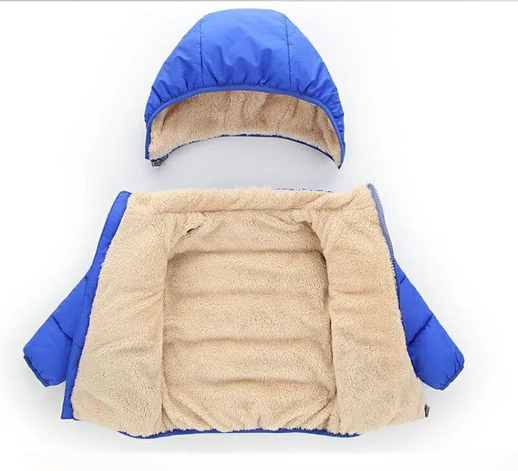 Baby Children Coats Winter Thick Jackets For Boys Warm Plush Thicken Outerwear For Girls Fur Hooded Jacket Kids Clothes Snowsuit - PratSN