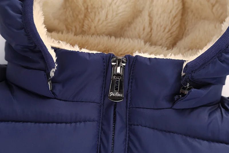 Baby Children Coats Winter Thick Jackets For Boys Warm Plush Thicken Outerwear For Girls Fur Hooded Jacket Kids Clothes Snowsuit - PratSN