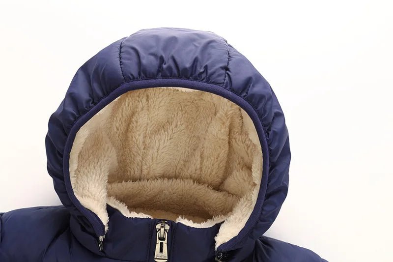 Baby Children Coats Winter Thick Jackets For Boys Warm Plush Thicken Outerwear For Girls Fur Hooded Jacket Kids Clothes Snowsuit - PratSN