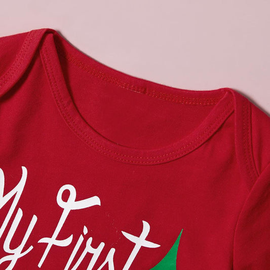 Baby Christmas Style Cotton Long - sleeve Jumpsuit Trousers - PratSN