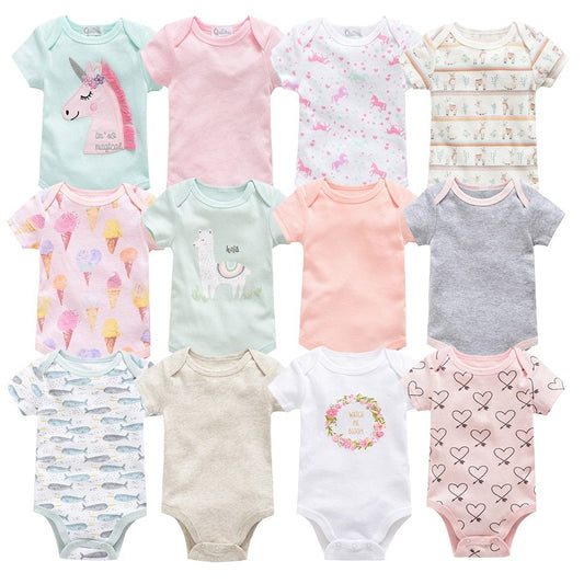 Baby one - size three - piece suit, cotton short - sleeved baby clothes - PratSN