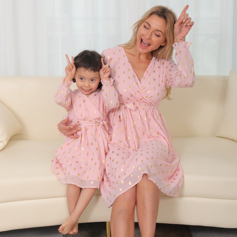 Baby Romper Woven Mother And Daughter Sling Dress - PratSN