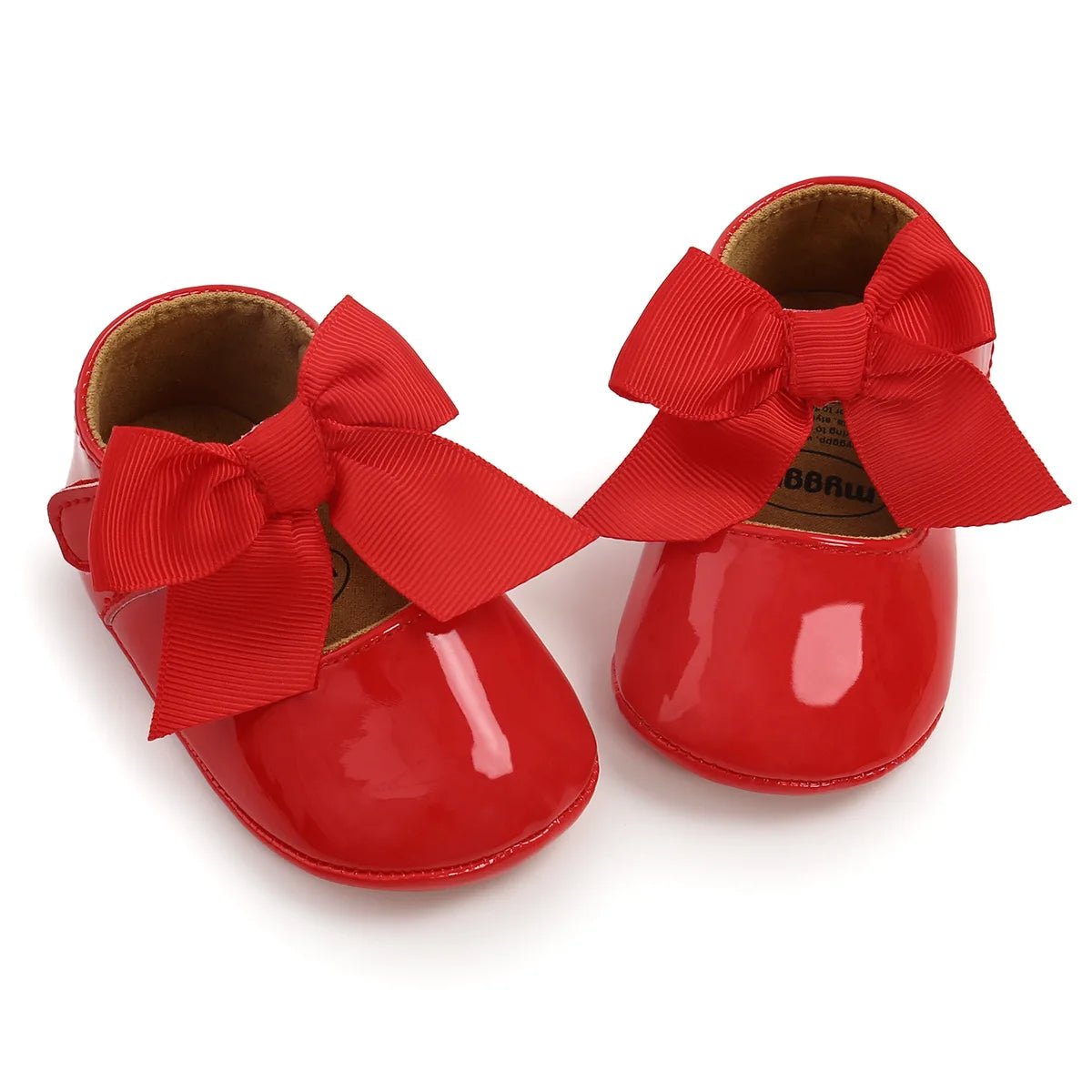 Baby Shoes Bowknot Rubber Sole Anti - slip PU Ballet Slippers Baby Girl Dress Shoes First Walker Toddler Crib Shoes - PratSN