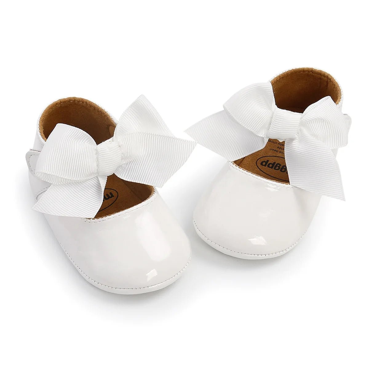 Baby Shoes Bowknot Rubber Sole Anti - slip PU Ballet Slippers Baby Girl Dress Shoes First Walker Toddler Crib Shoes - PratSN