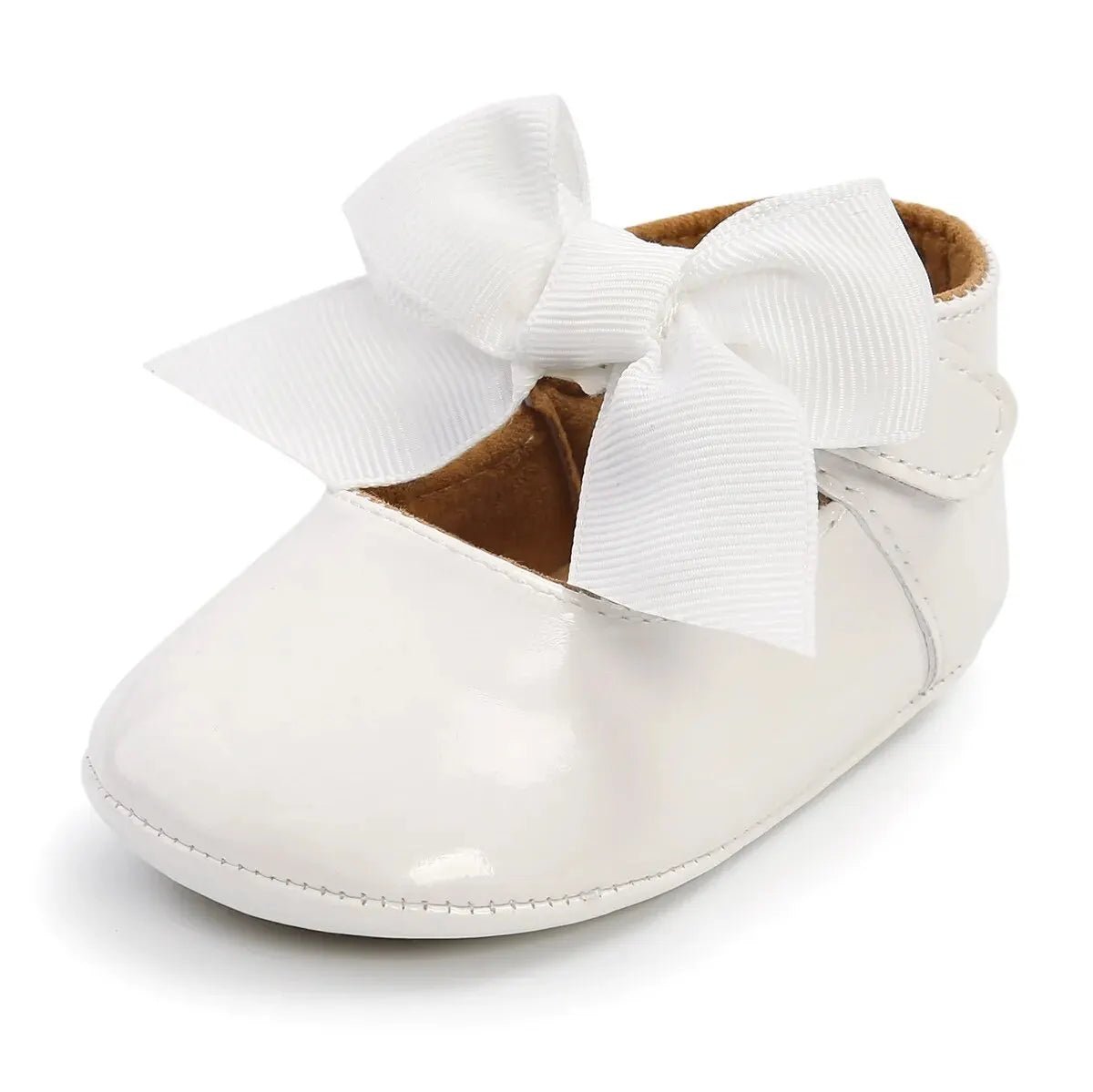 Baby Shoes Bowknot Rubber Sole Anti - slip PU Ballet Slippers Baby Girl Dress Shoes First Walker Toddler Crib Shoes - PratSN