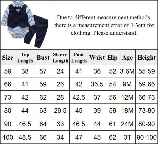 Baby Suits Newborn Boy Clothes Romper + Vest Infant Formal Clothing Outfit Party Bow Tie Children Toddler Birthday Dress 0 - 24 M - PratSN