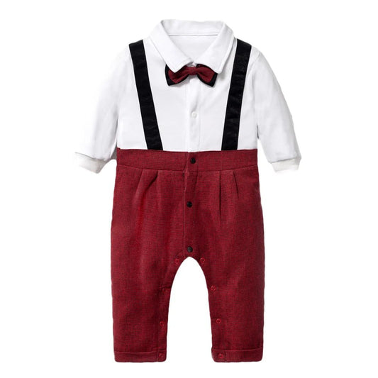 Baby Suits Newborn Boy Clothes Romper + Vest Infant Formal Clothing Outfit Party Bow Tie Children Toddler Birthday Dress 0 - 24 M - PratSN