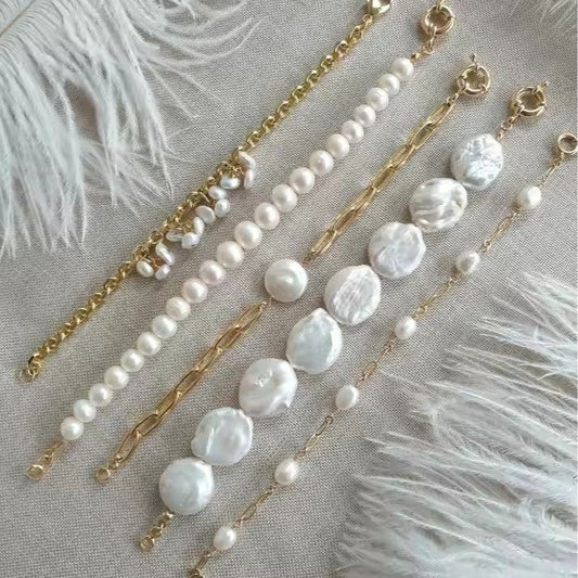 Baroque Freshwater Pearl Bracelet Light Luxury Stainless Steel - PratSN