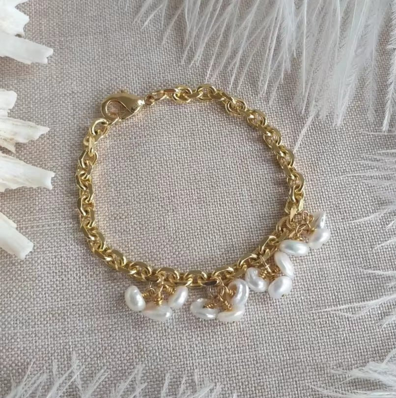 Baroque Freshwater Pearl Bracelet Light Luxury Stainless Steel - PratSN